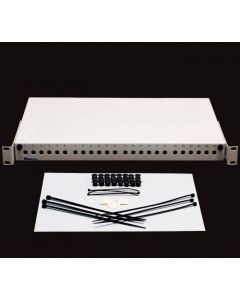 Caja distribución FO extraible rack 19' 1UA fondo 255mm hasta 24 ST/FC