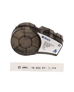 Recambio cinta autolaminada poliéster 12,7mm ancho y 6,4m largo, negro/blanco