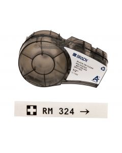 Recambio cinta poliéster 12,7mm ancho y 6,4m largo, negro/transparente