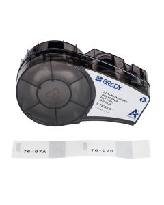 Recambio etiquetas poliéster 19,0x12,7mm, negro/blanco. 140 ud