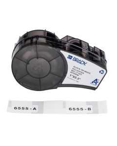 Recambio etiquetas poliéster 25,4x12,7mm, negro/blanco. 121 ud