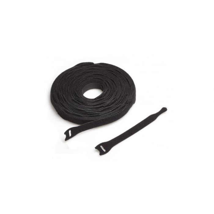 Brida Velcro One-Wrap negra largo 200 mm ancho 13 mm. 25 ud