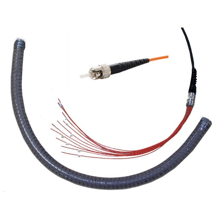 Extremo de cable MM conectorizado con 04 conectores ST/PC