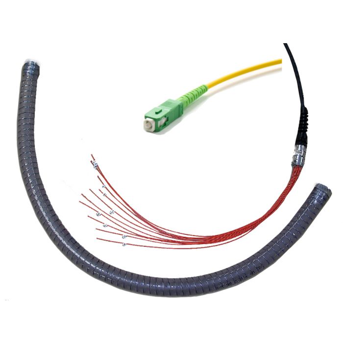 Extremo de cable SM conectorizado con 04 conectores SC/APC