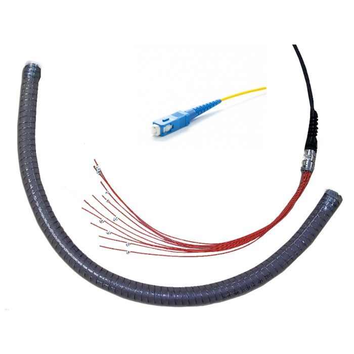 Extremo de cable SM conectorizado con 04 conectores SC/PC
