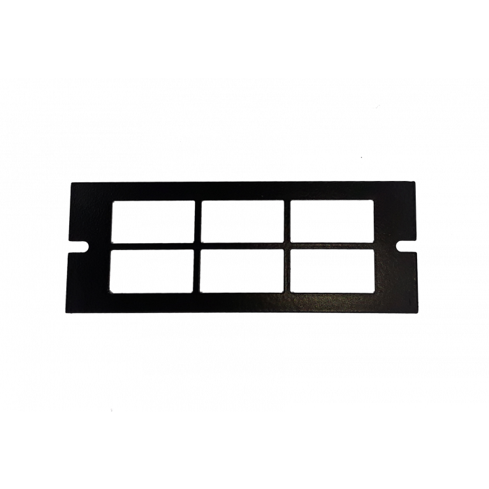 Frontal 12 LCD panel rack 19' 1UA con 3 ventanas