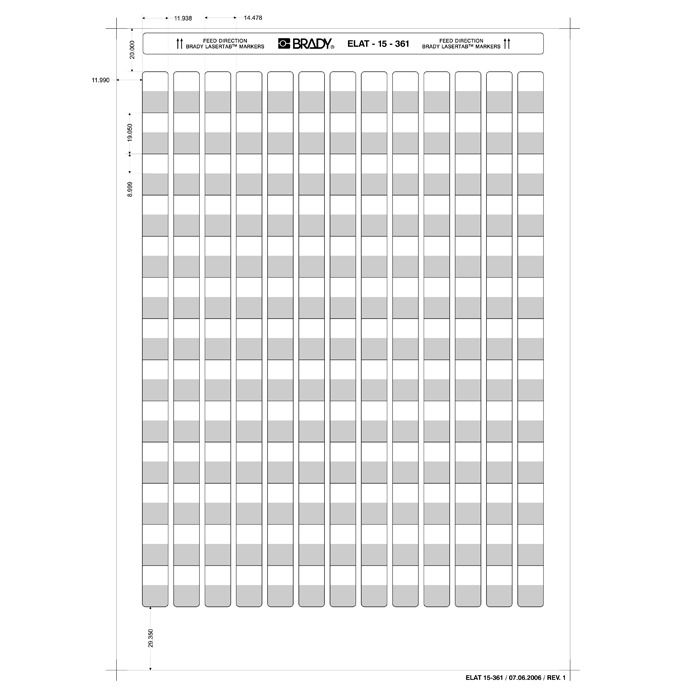 LASERTAB laserprintable etiquetas autolaminada poliester 12,7x19mm blanco. 1092 ud