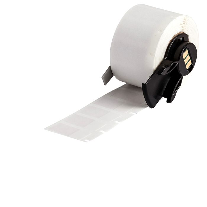 Recambio etiquetas autolaminada vinilo 12,7x25,4mm blanco (5,1mm diametro). 500 ud