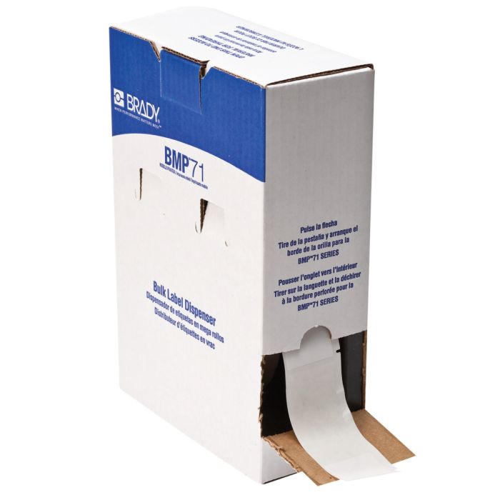 Recambio etiquetas autolaminada vinilo 25,4x101,6mm blanco (24,3mm diametro). 1000 ud