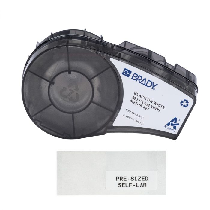 Recambio etiquetas autolaminadas vinilo 25,4x19,0mm, negro/blanco. 121 ud