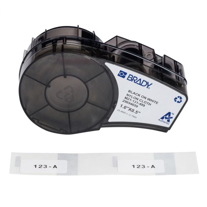 Recambio etiquetas naylon 25,4x12,7mm, negro/blanco. 121 ud