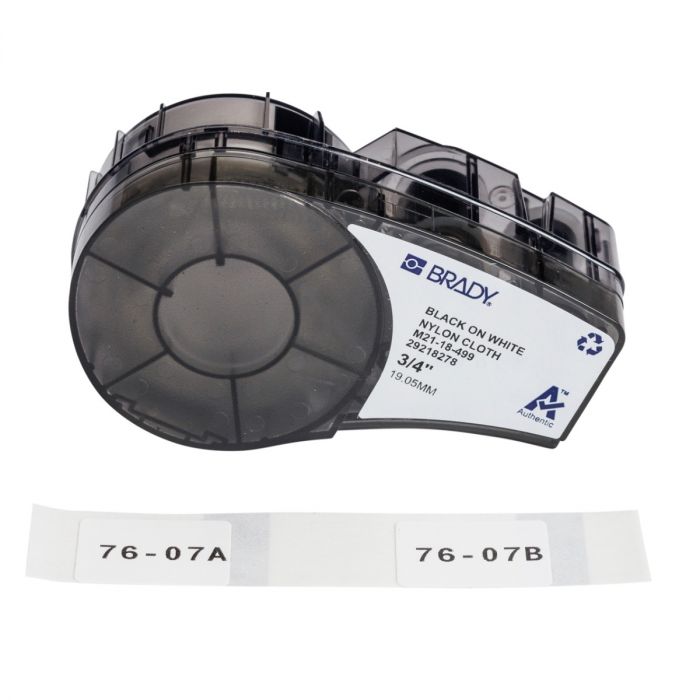 Recambio etiquetas naylon 25,4x19,0mm, negro/blanco. 121 ud