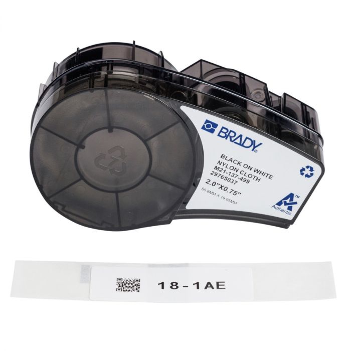 Recambio etiquetas naylon 50,8x19,0mm, negro/blanco. 73 ud
