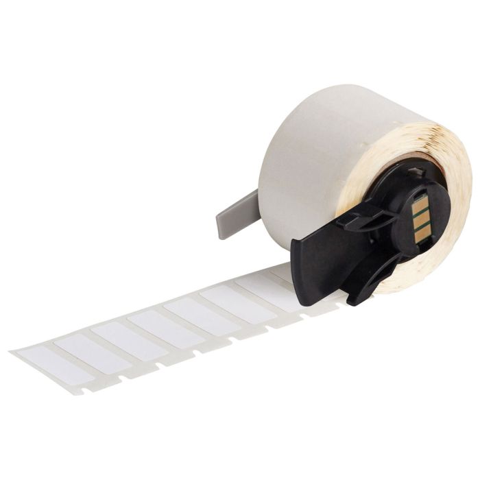 Recambio etiquetas poliester 25,4x9,53mm blanca. 500 ud