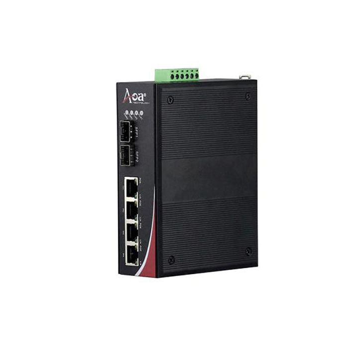 Switch industrial sin gestion 4x10/100/1000TX PoE + 2xSFP 1Gbps